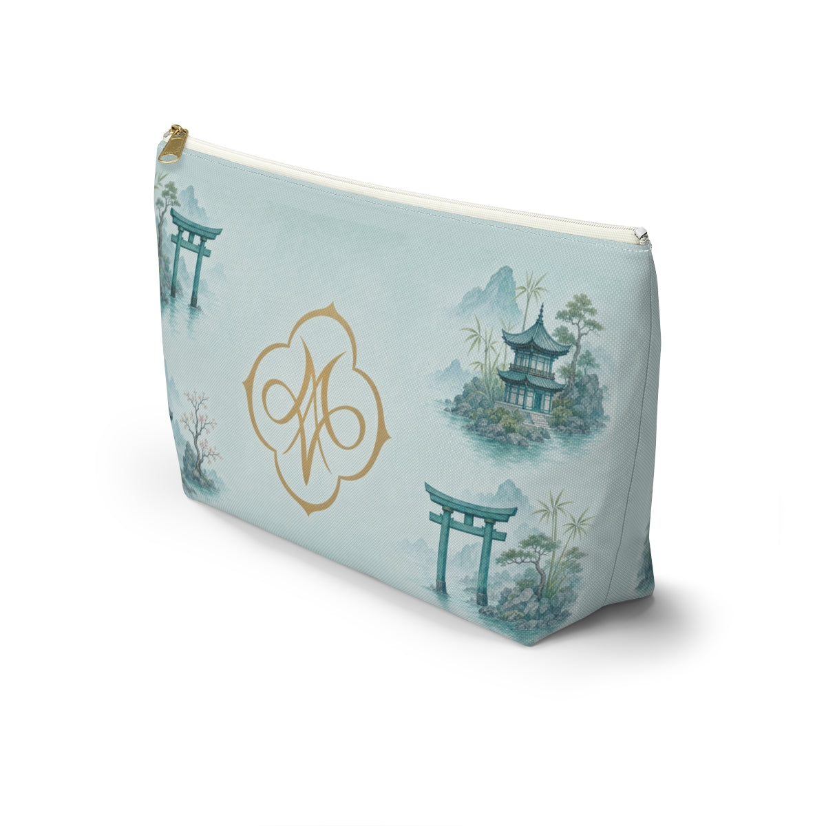 Turquoise Tori & Pagodas Tile Bag