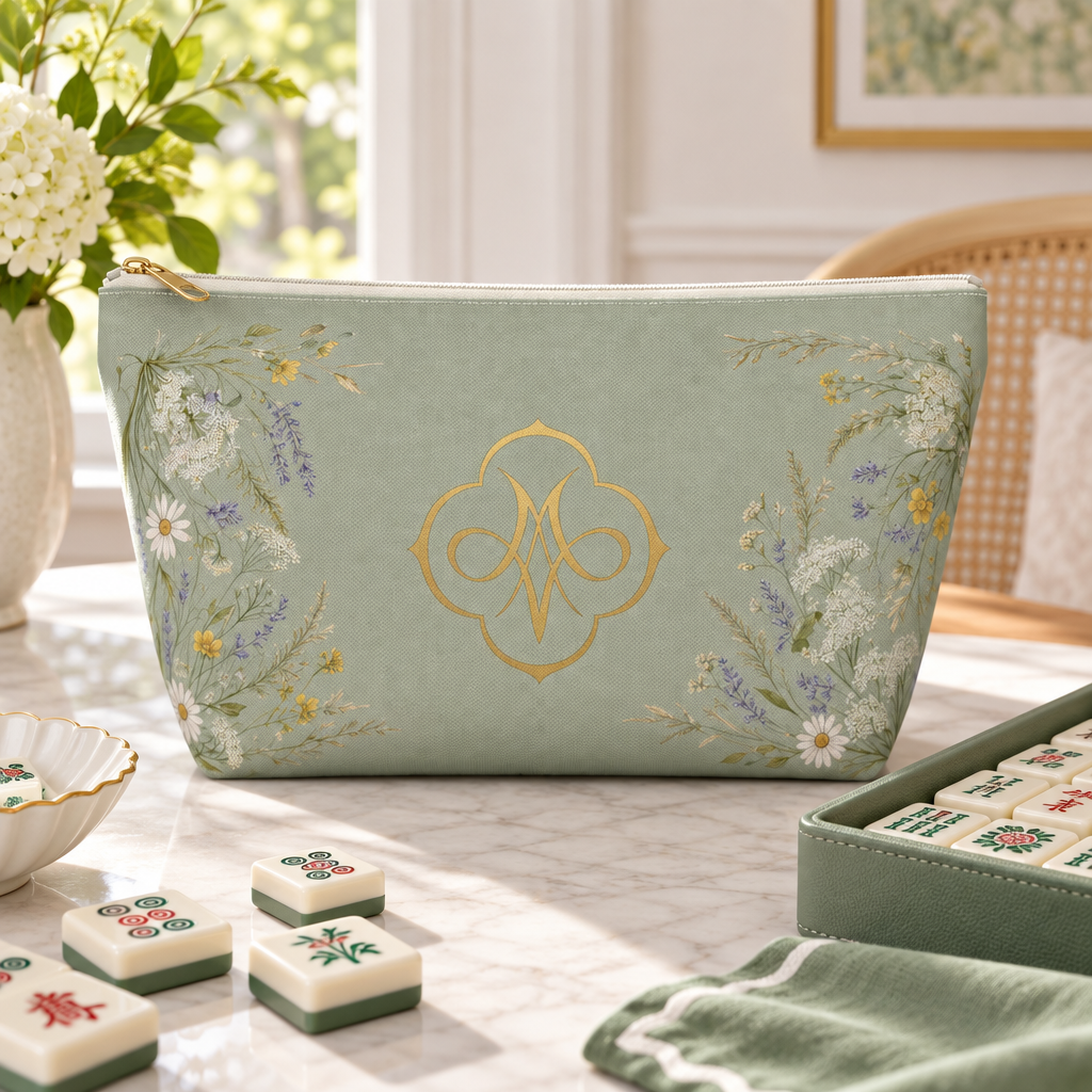 Sage Green Wildflowers Tile Bag