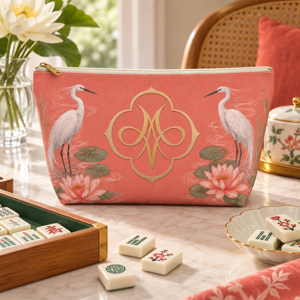 Coral Herons Tile Bag