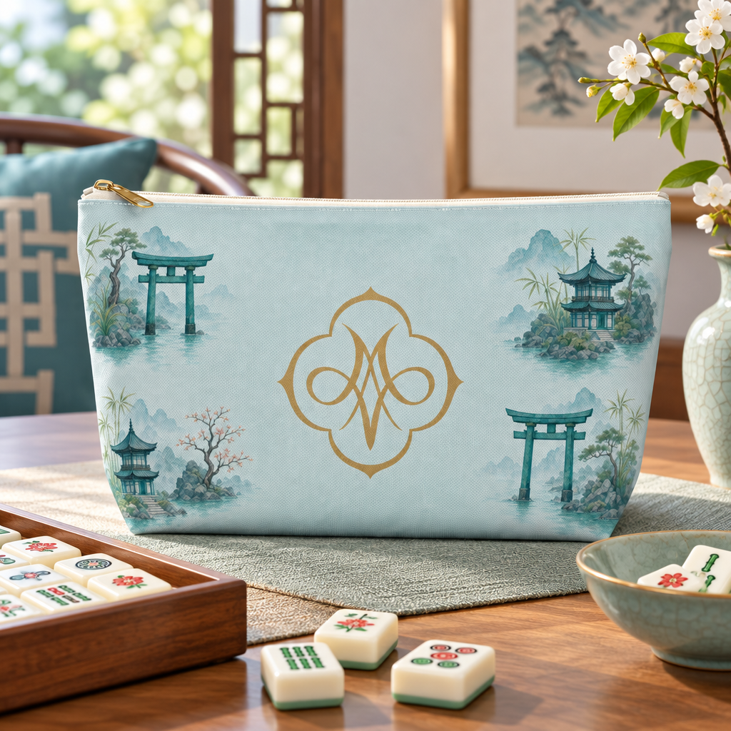 Turquoise Tori & Pagodas Tile Bag