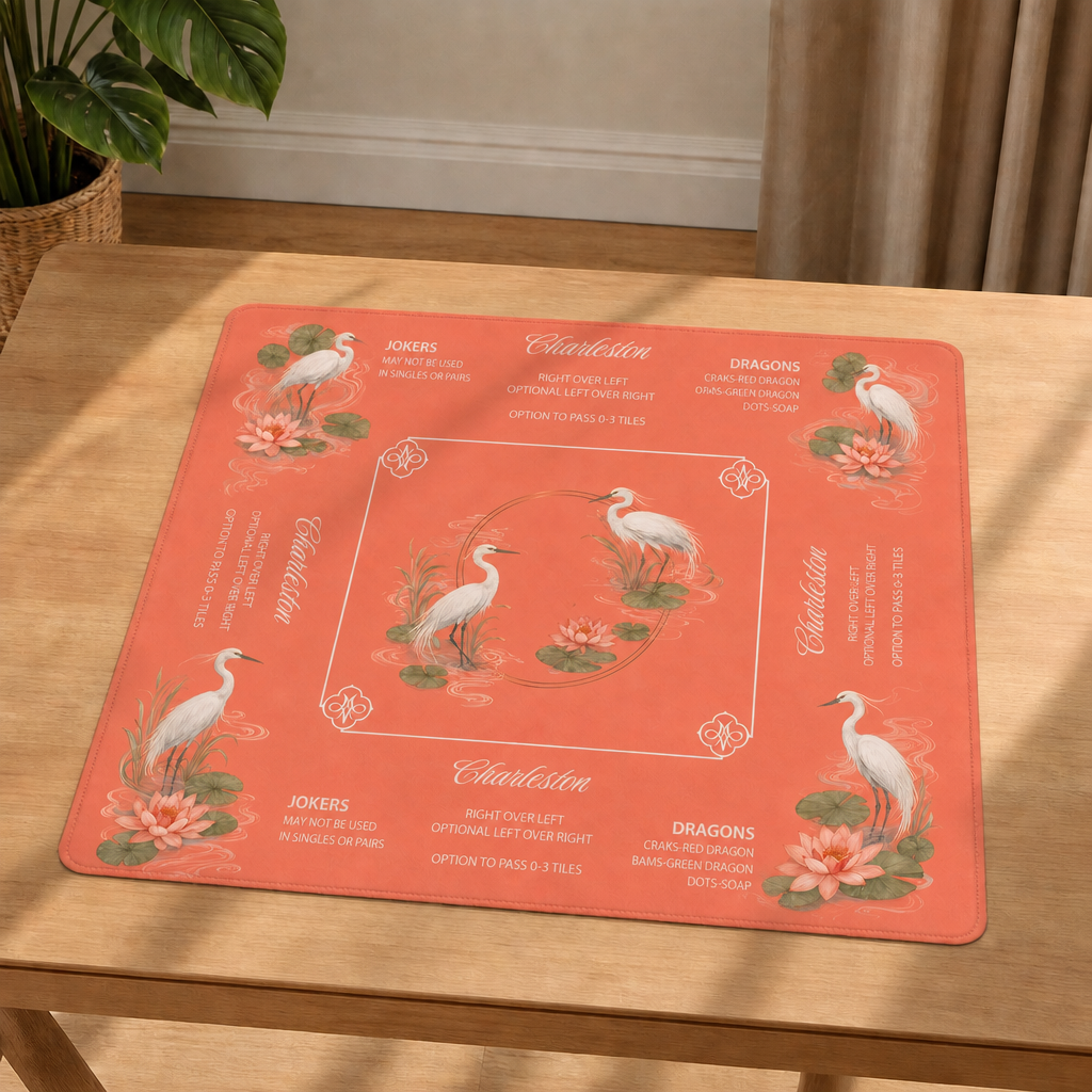 Coral Herons Mahjong Mat