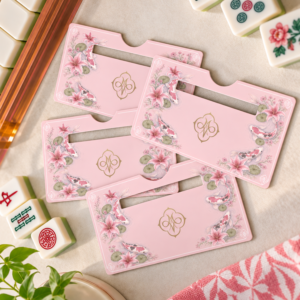 Pink Koi & Lilies Card Line Finders (Set of 4)