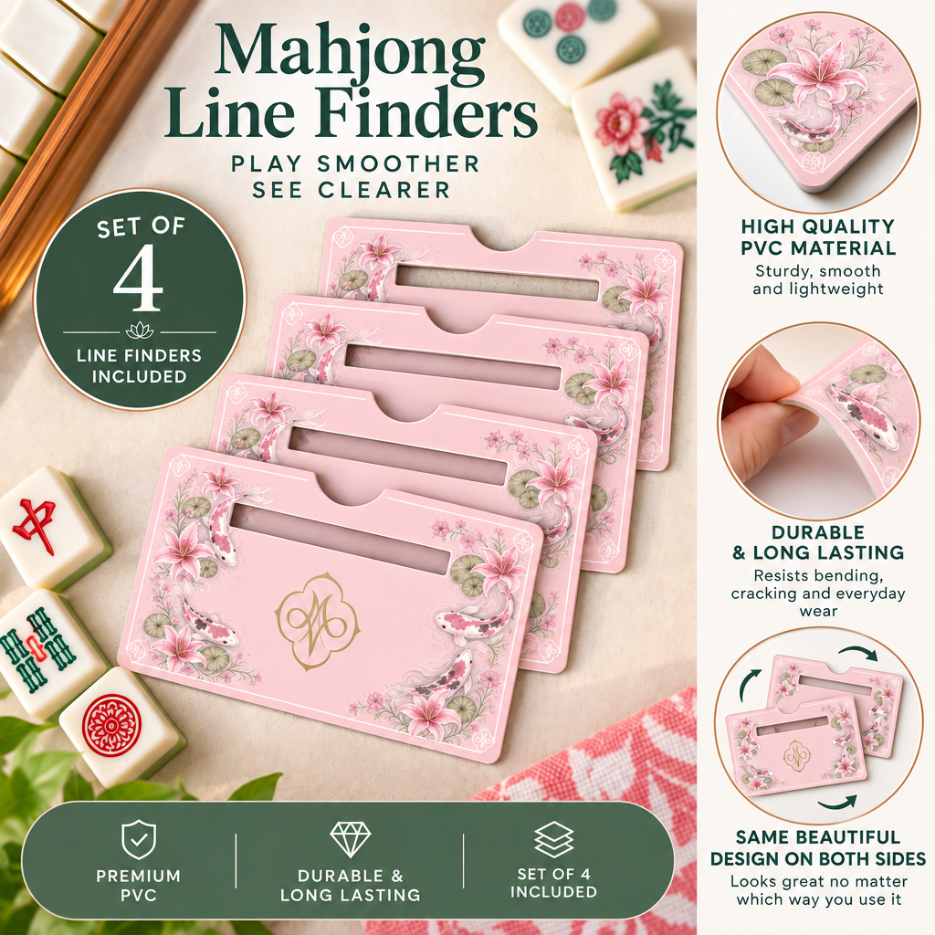 Pink Koi & Lilies Card Line Finders (Set of 4)