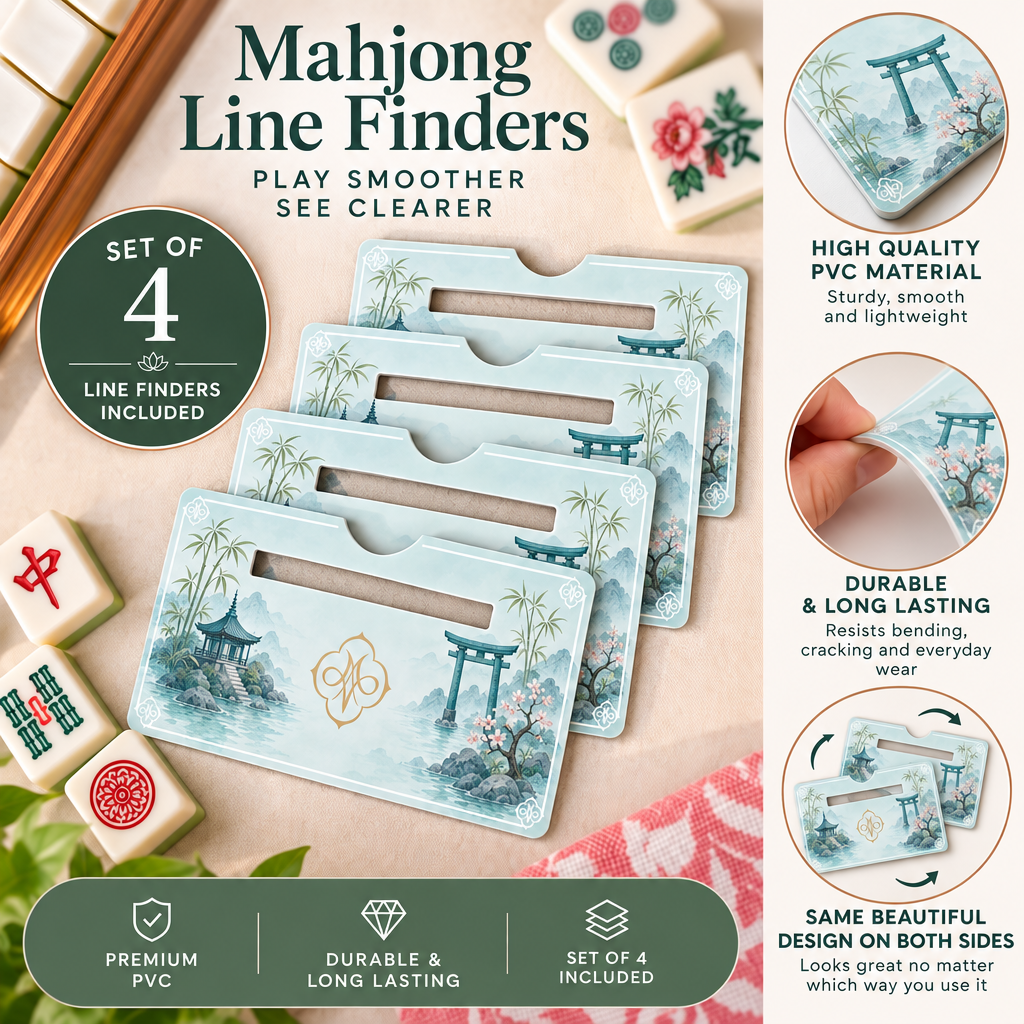 Turquoise Tori & Pagodas Card Line Finders (Set of 4)