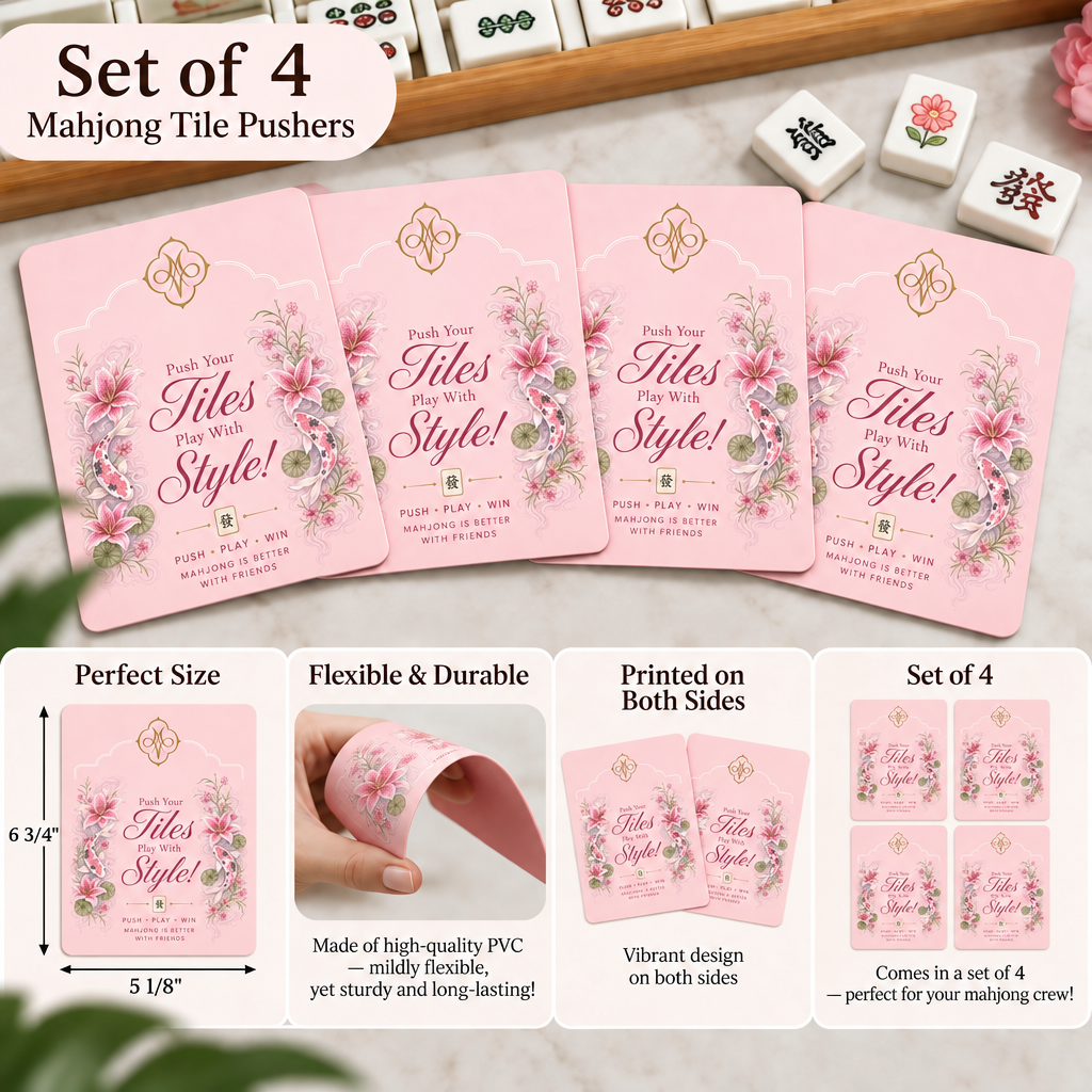Pink Koi & Lilies Tile Pushers