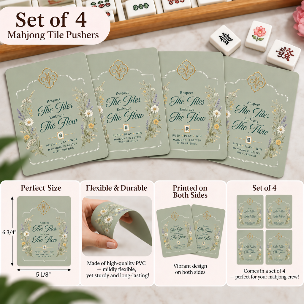 Sage Green Wildflowers Tile Pushers