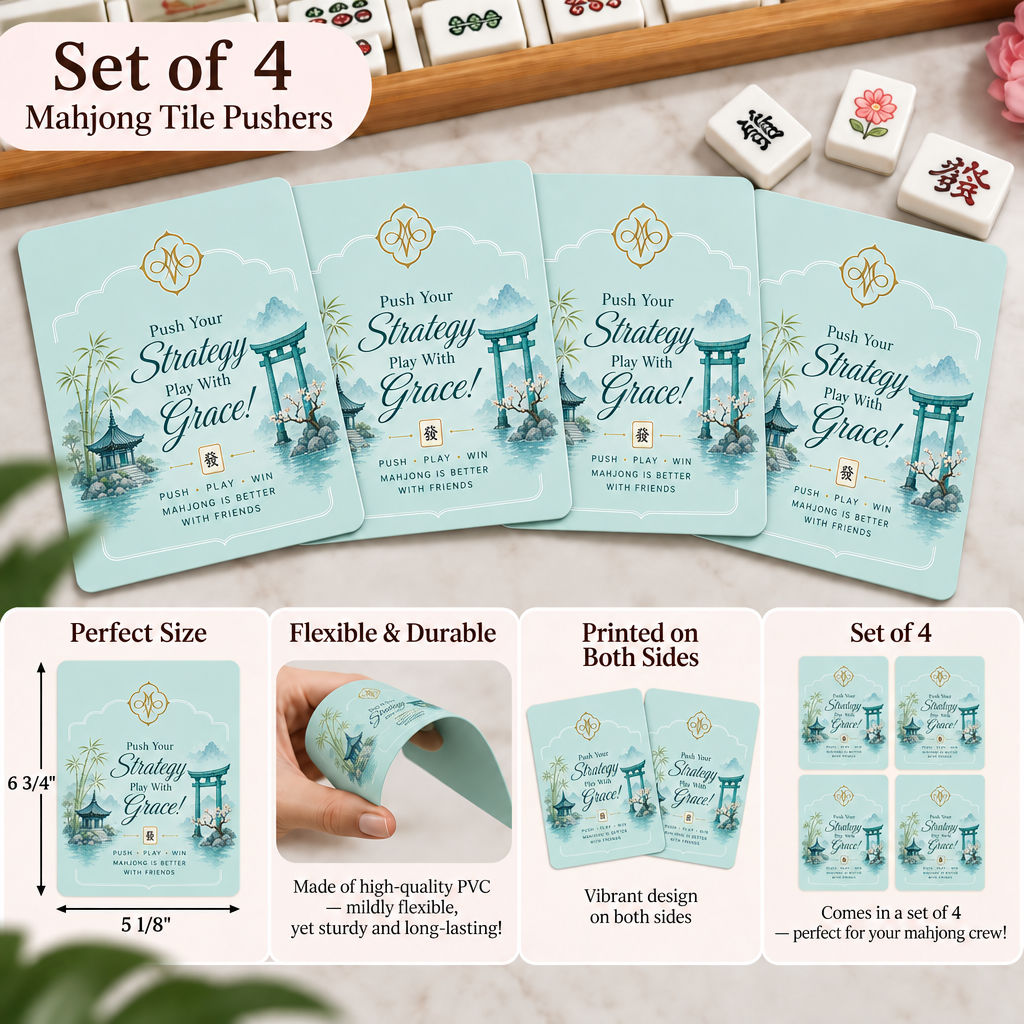 Turquoise Tori & Pagodas Tile Pushers