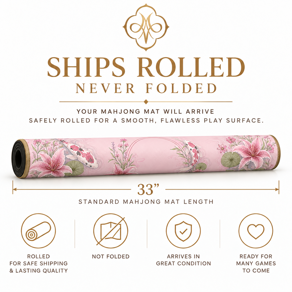 Pink Koi & Lilies Mahjong Mat