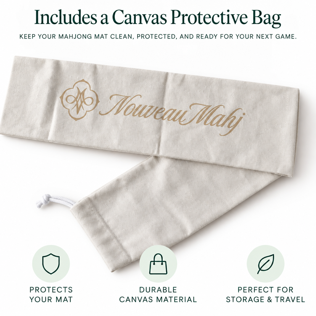 Turquoise Tori & Pagodas Mahjong Mat