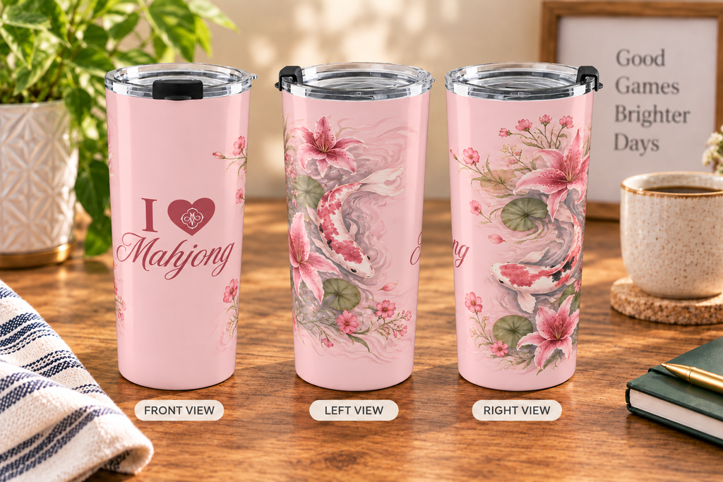 Pink Koi and Lilies 20oz Tumbler
