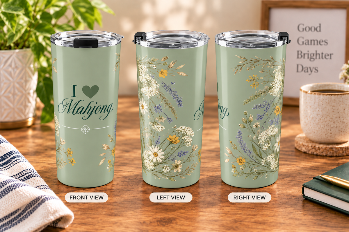 Sage Green Wildflowers 20oz Tumbler