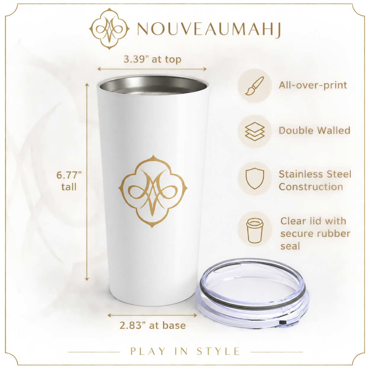 Sage Green Wildflowers 20oz Tumbler