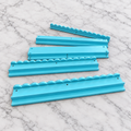 Scalloped Solid Wood Tile Racks with Pushers (Set of 4)