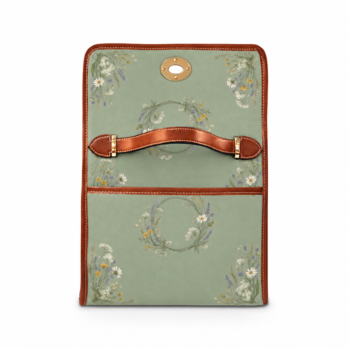 Sage Green Wildflowers Premium Tile Bag