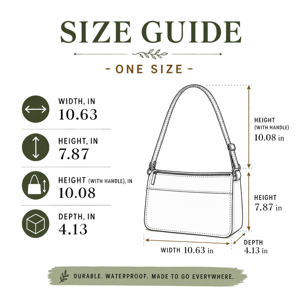 Sage Green Wildflowers Premium Tile Bag