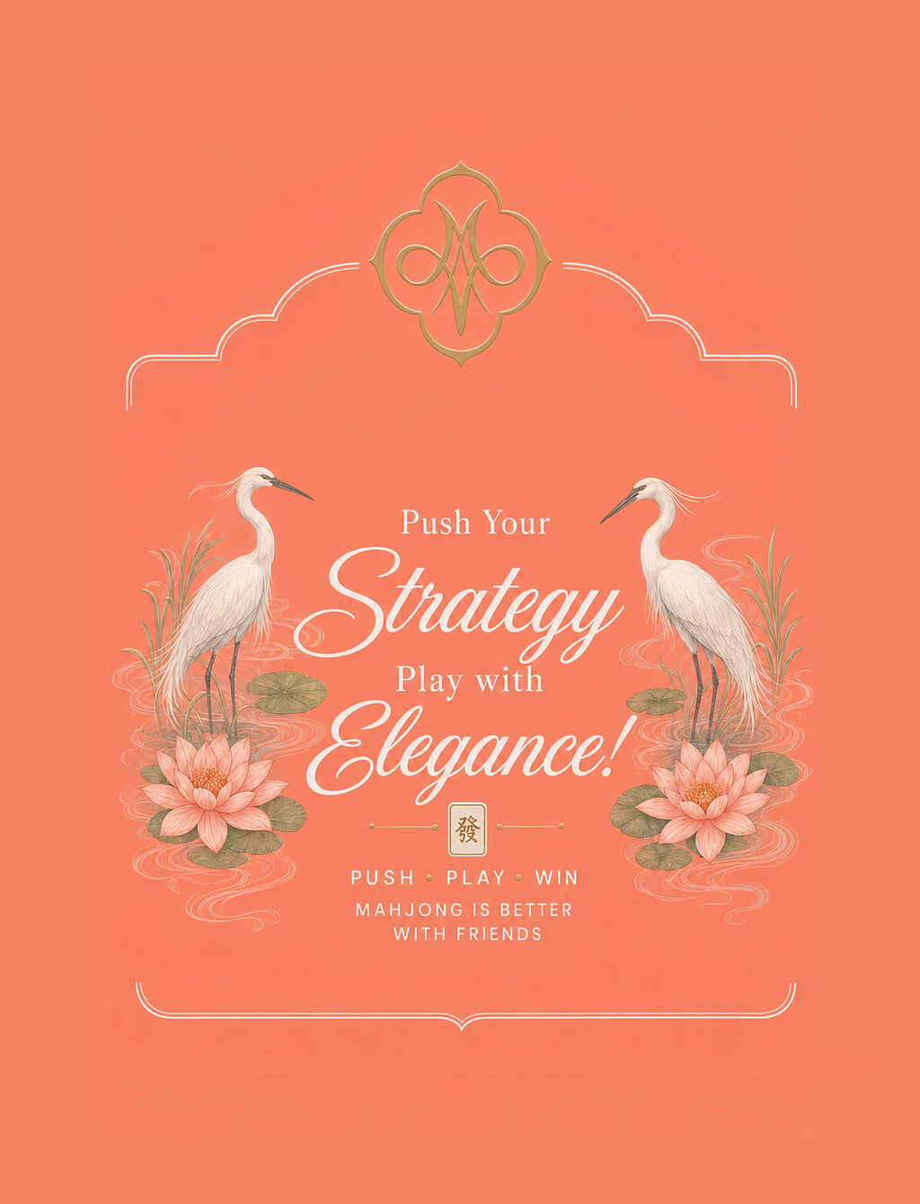 Coral Herons Tile Shufflers