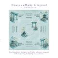 Turquoise Tori & Pagodas Mahjong Mat