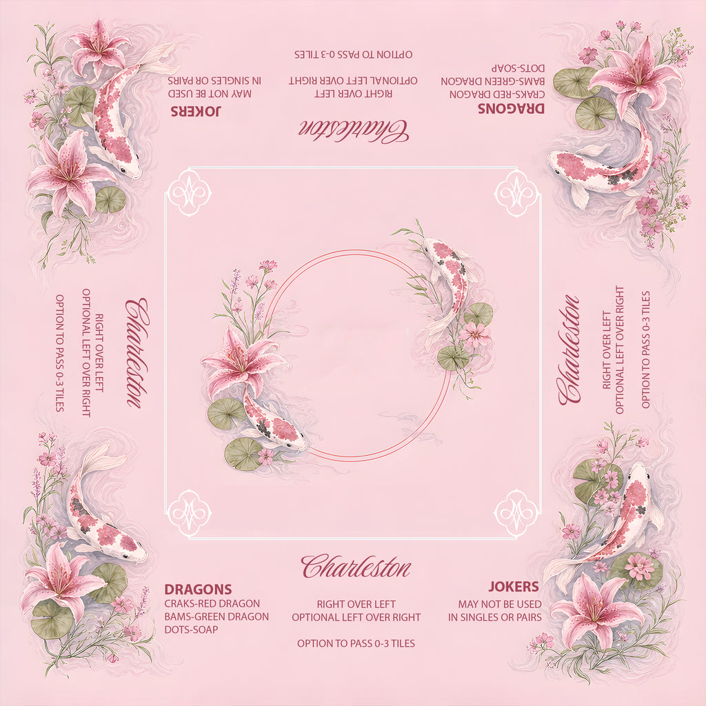 Pink Koi & Lilies Mahjong Mat