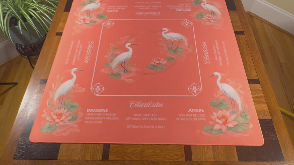 Coral Herons Mahjong Mat