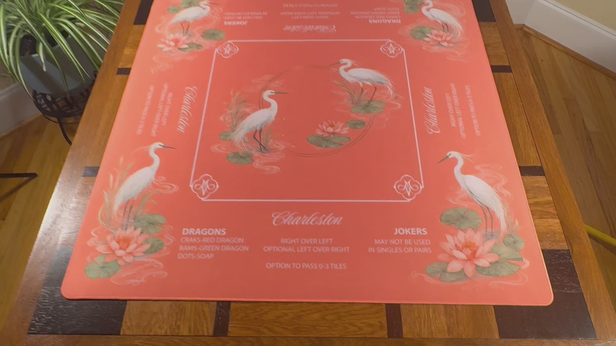 Coral Herons Mahjong Mat
