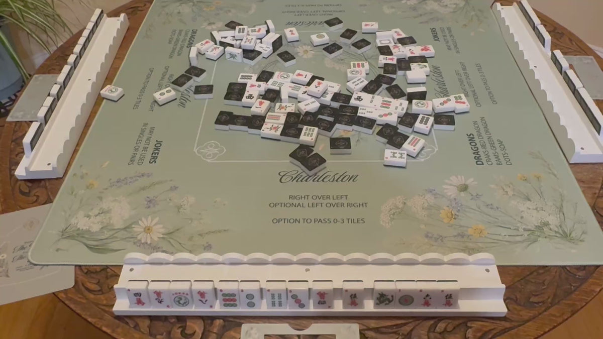 Sage Green Wildflowers Mahjong Mat