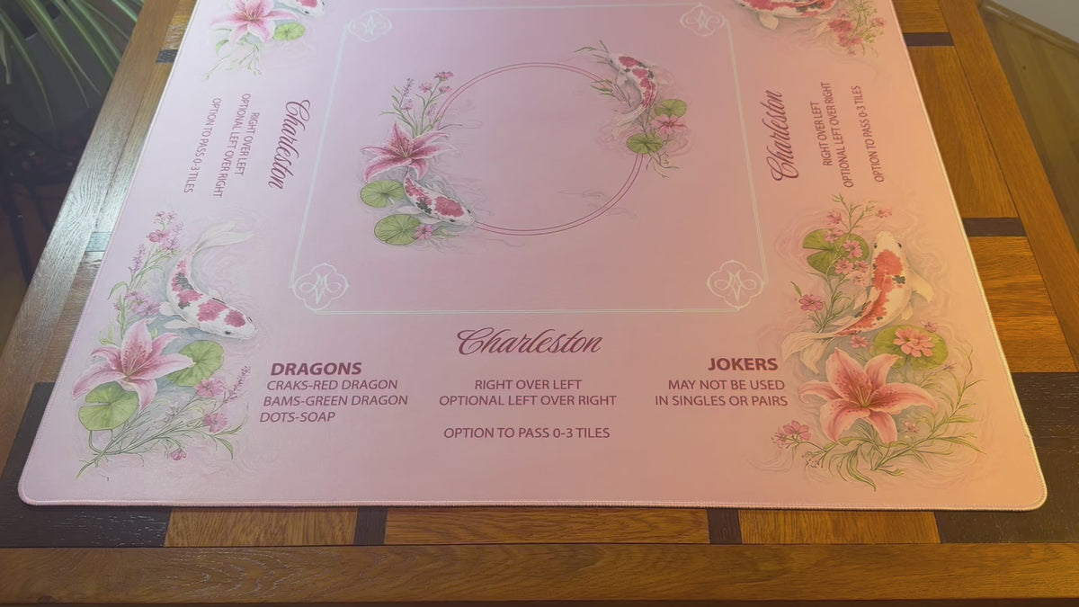Pink Koi & Lilies Mahjong Mat