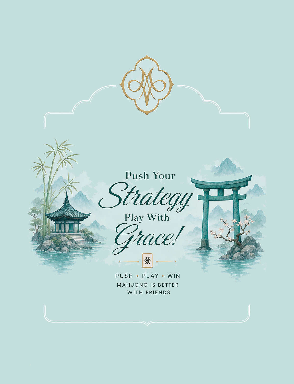 Turquoise Tori & Pagodas Tile Pushers